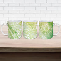 Tahiti Tiare Marble Glaze Ceramic Mug Spring Green LT7 - Polynesian Pride