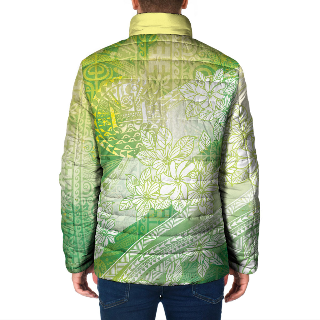 Tahiti Tiare Marble Glaze Padded Jacket Spring Green LT7 - Polynesian Pride