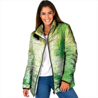 Tahiti Tiare Marble Glaze Padded Jacket Spring Green LT7 Women Yellow Green - Polynesian Pride