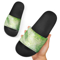 Tahiti Tiare Marble Glaze Slide Sandals Spring Green LT7 - Polynesian Pride