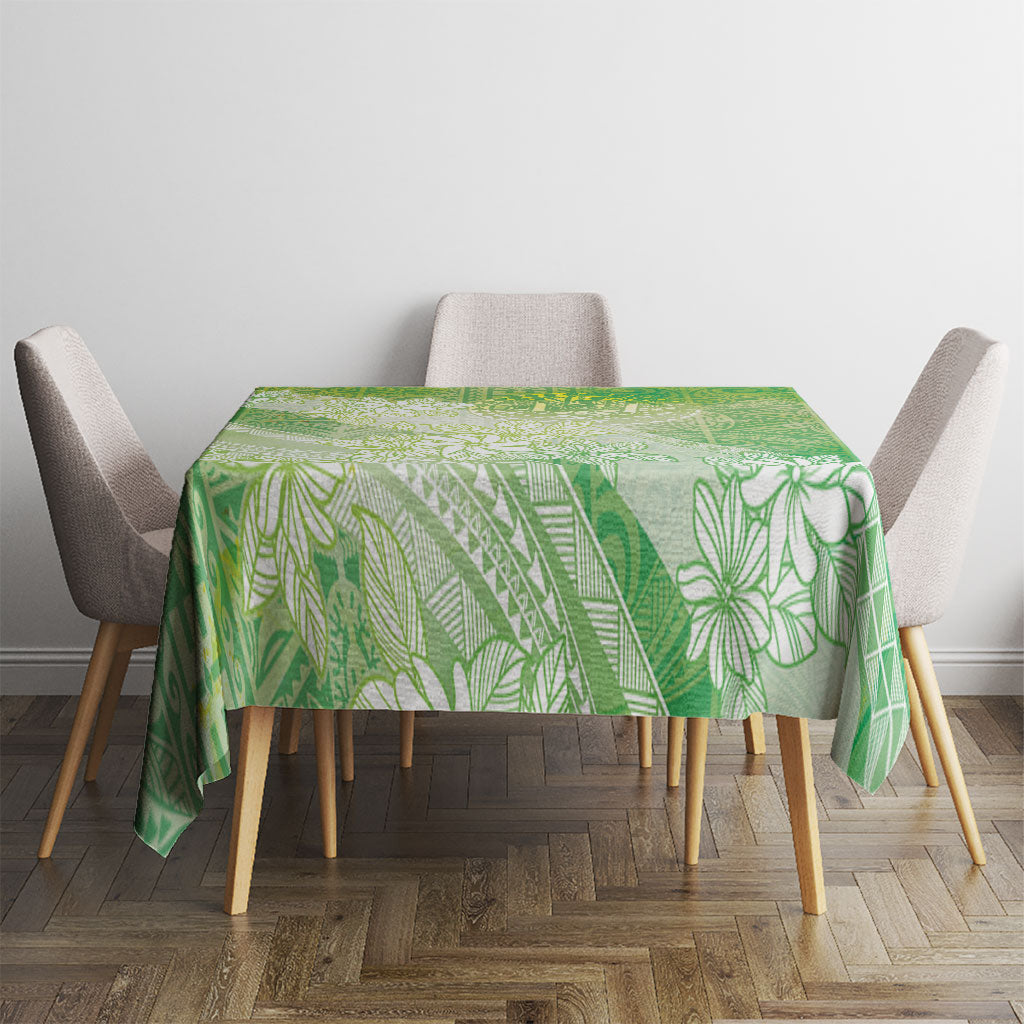 Tahiti Tiare Marble Glaze Tablecloth Spring Green LT7 - Polynesian Pride