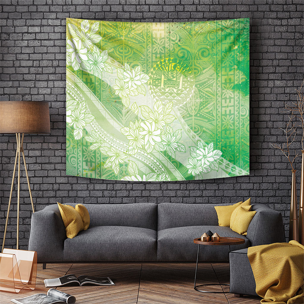 Tahiti Tiare Marble Glaze Tapestry Spring Green LT7 Yellow Green - Polynesian Pride