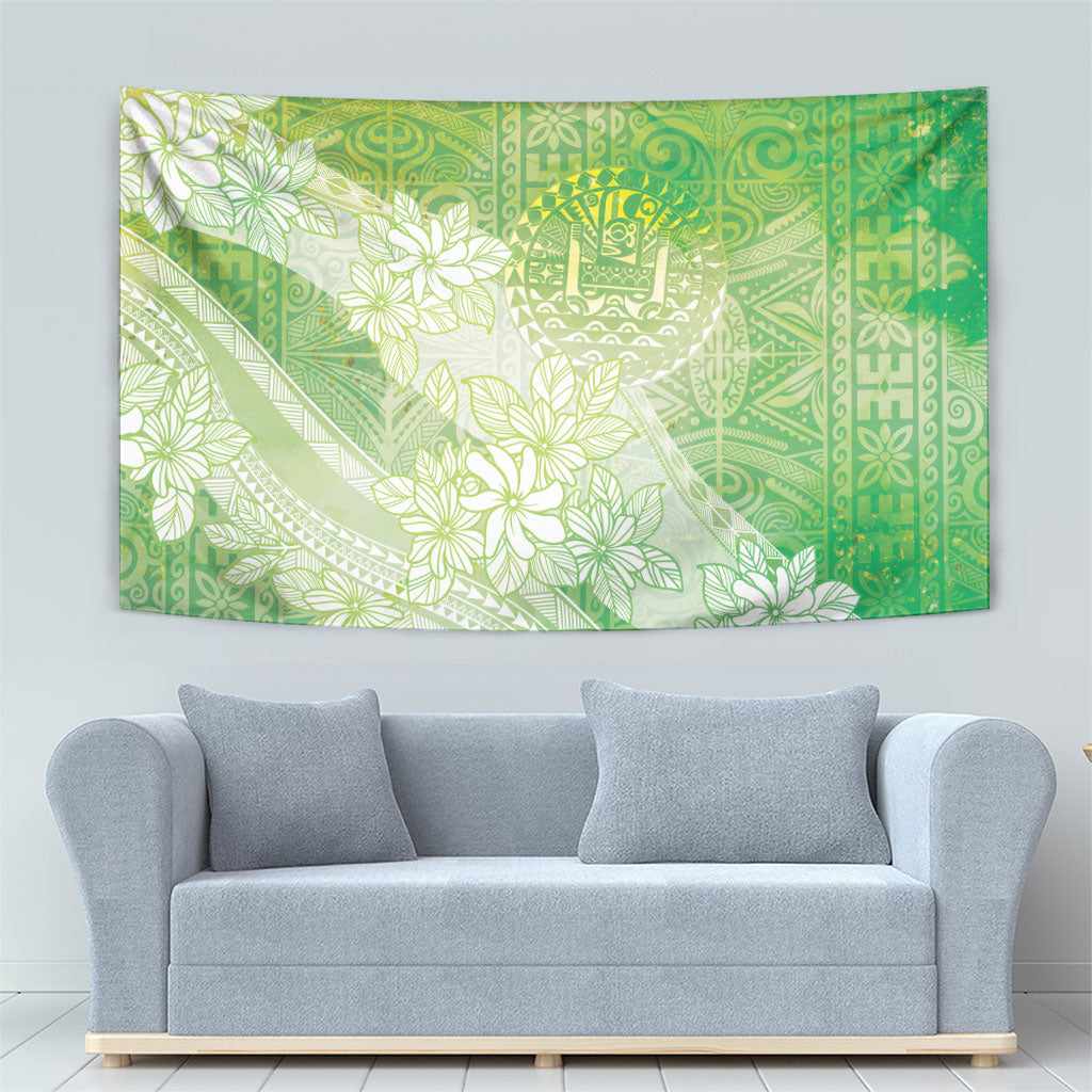 Tahiti Tiare Marble Glaze Tapestry Spring Green LT7 - Polynesian Pride