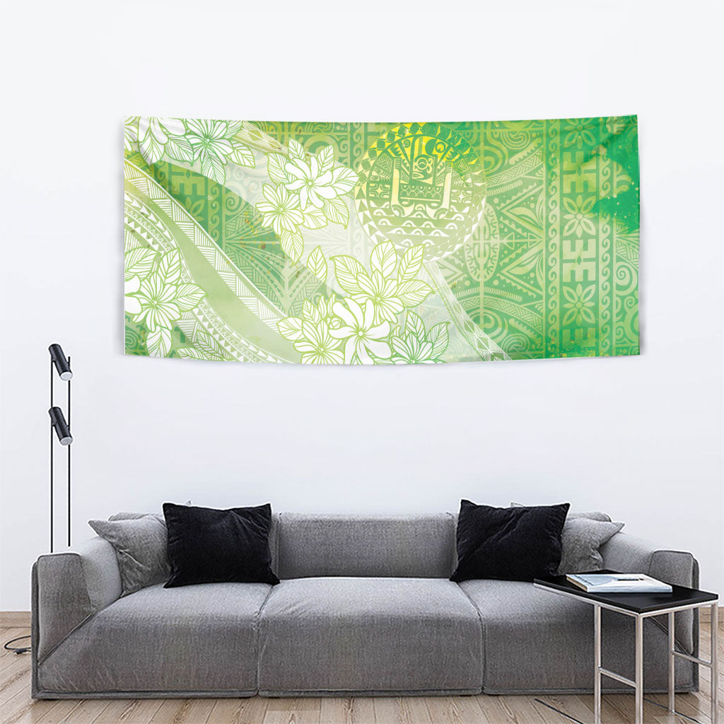 Tahiti Tiare Marble Glaze Tapestry Spring Green LT7 - Polynesian Pride