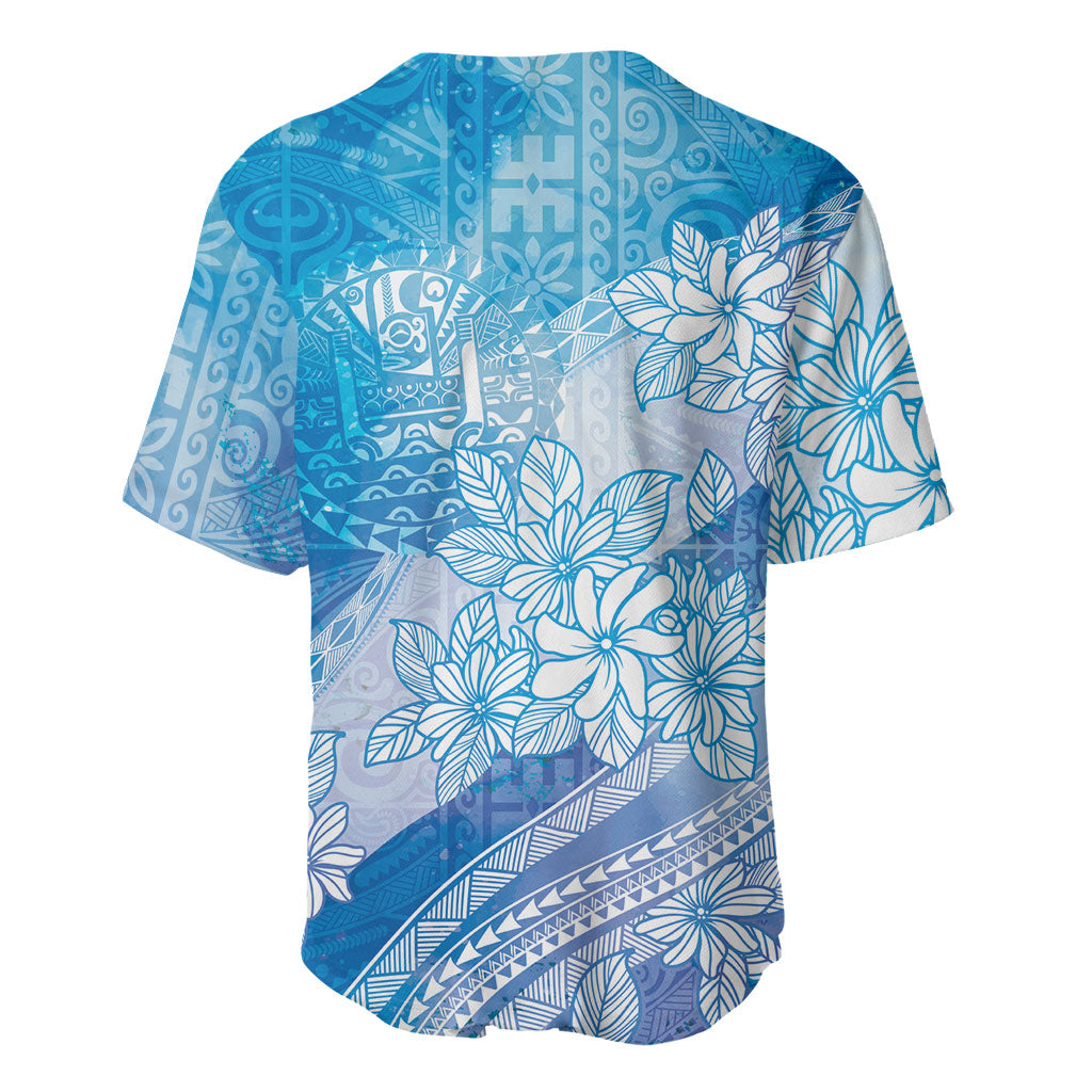 Tahiti Tiare Marble Glaze Baseball Jersey Winter Blue LT7 - Polynesian Pride