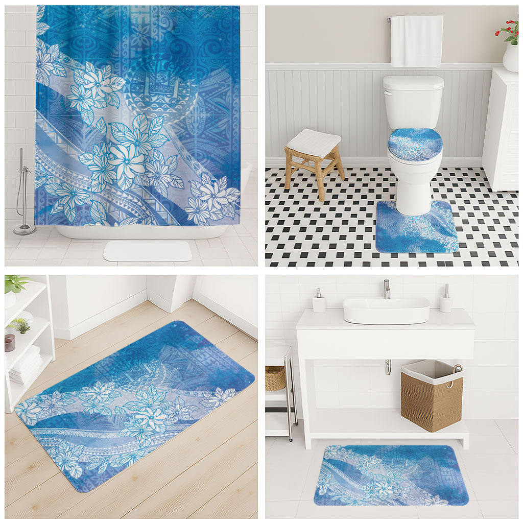 Tahiti Tiare Marble Glaze Bathroom Set Winter Blue LT7 - Polynesian Pride