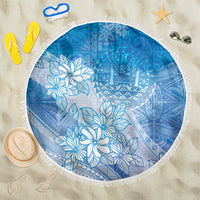 Tahiti Tiare Marble Glaze Beach Blanket Winter Blue LT7 One Size 150cm Light Blue - Polynesian Pride