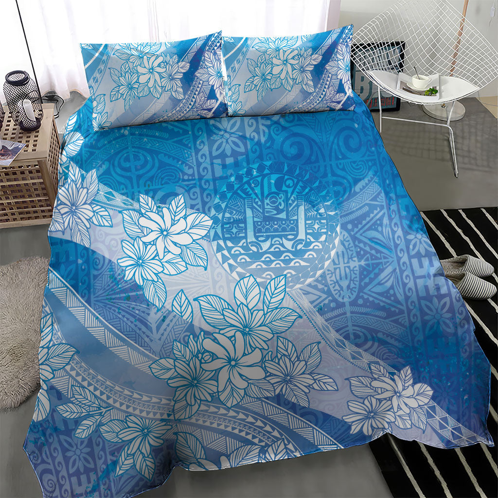 Tahiti Tiare Marble Glaze Bedding Set Winter Blue LT7 - Polynesian Pride