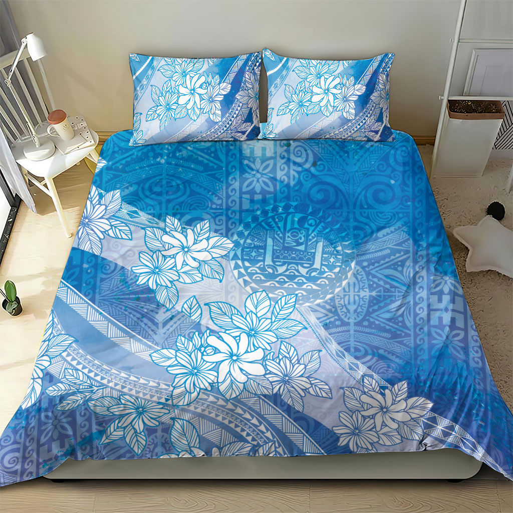 Tahiti Tiare Marble Glaze Bedding Set Winter Blue LT7 - Polynesian Pride