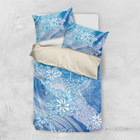 Tahiti Tiare Marble Glaze Bedding Set Winter Blue LT7 US Twin 172cm x 218cm Light Blue - Polynesian Pride