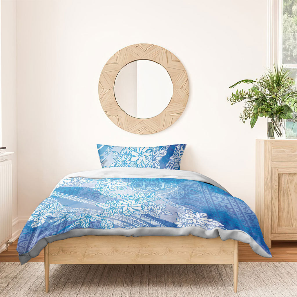 Tahiti Tiare Marble Glaze Bedding Set Winter Blue LT7 - Polynesian Pride