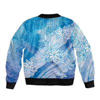 Tahiti Tiare Marble Glaze Bomber Jacket Winter Blue LT7 - Polynesian Pride