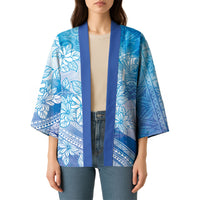 Tahiti Tiare Marble Glaze Kimono Winter Blue LT7 - Polynesian Pride