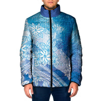 Tahiti Tiare Marble Glaze Padded Jacket Winter Blue LT7 Men Light Blue - Polynesian Pride