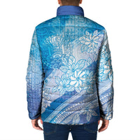 Tahiti Tiare Marble Glaze Padded Jacket Winter Blue LT7 - Polynesian Pride