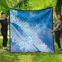 Tahiti Tiare Marble Glaze Quilt Winter Blue LT7 - Polynesian Pride