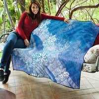 Tahiti Tiare Marble Glaze Quilt Winter Blue LT7 - Polynesian Pride