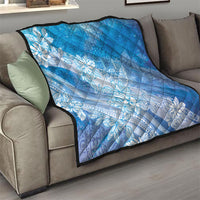 Tahiti Tiare Marble Glaze Quilt Winter Blue LT7 - Polynesian Pride