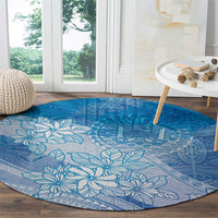 Tahiti Tiare Marble Glaze Round Carpet Winter Blue LT7 - Polynesian Pride