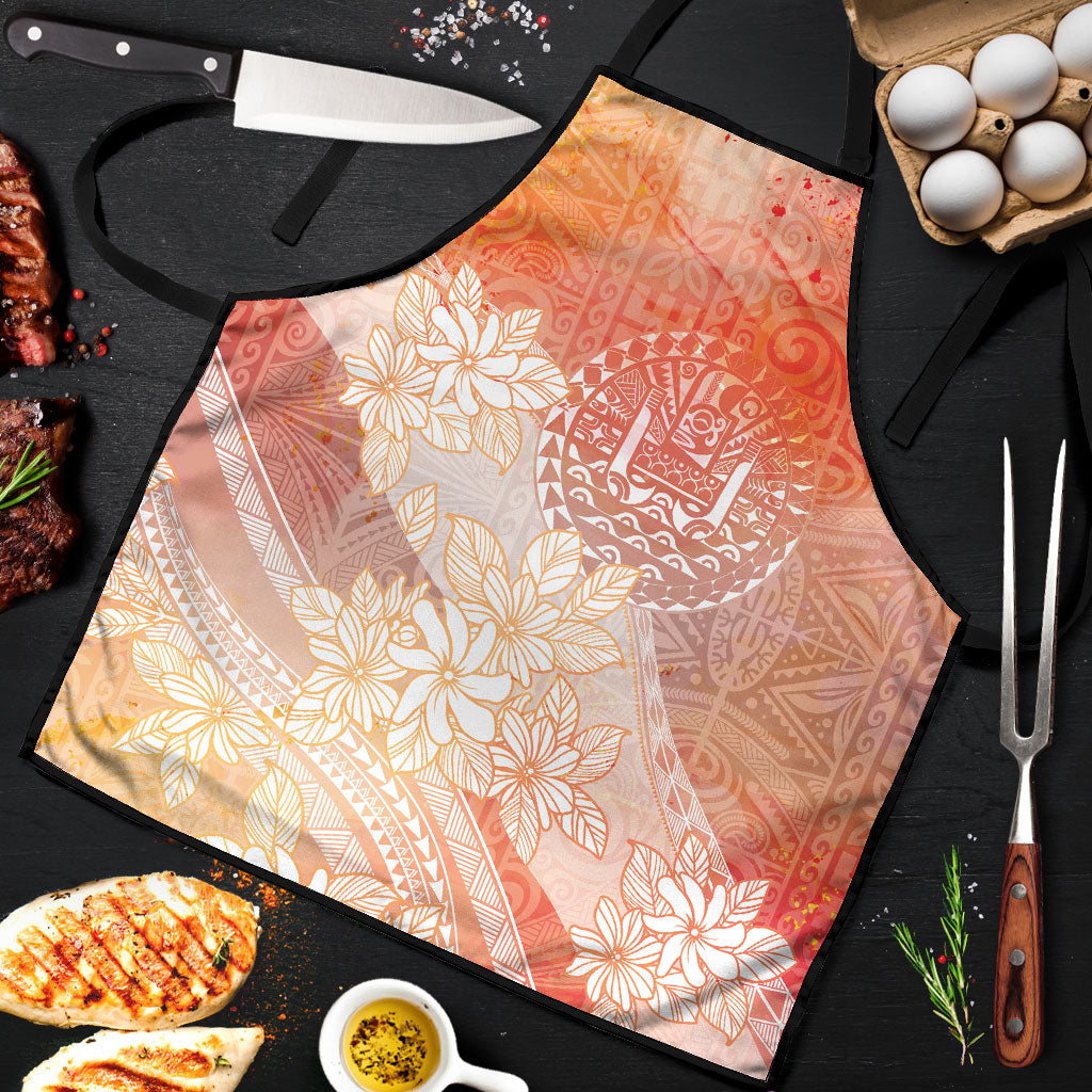 Tahiti Tiare Marble Glaze Apron Autumn Red LT7 Orange Red - Polynesian Pride