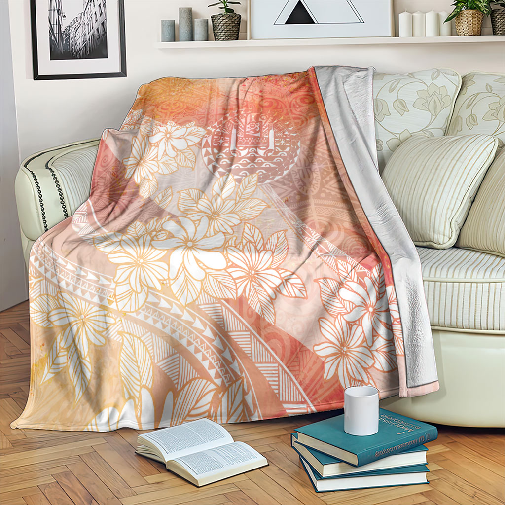 Tahiti Tiare Marble Glaze Blanket Autumn Red LT7 Orange Red - Polynesian Pride