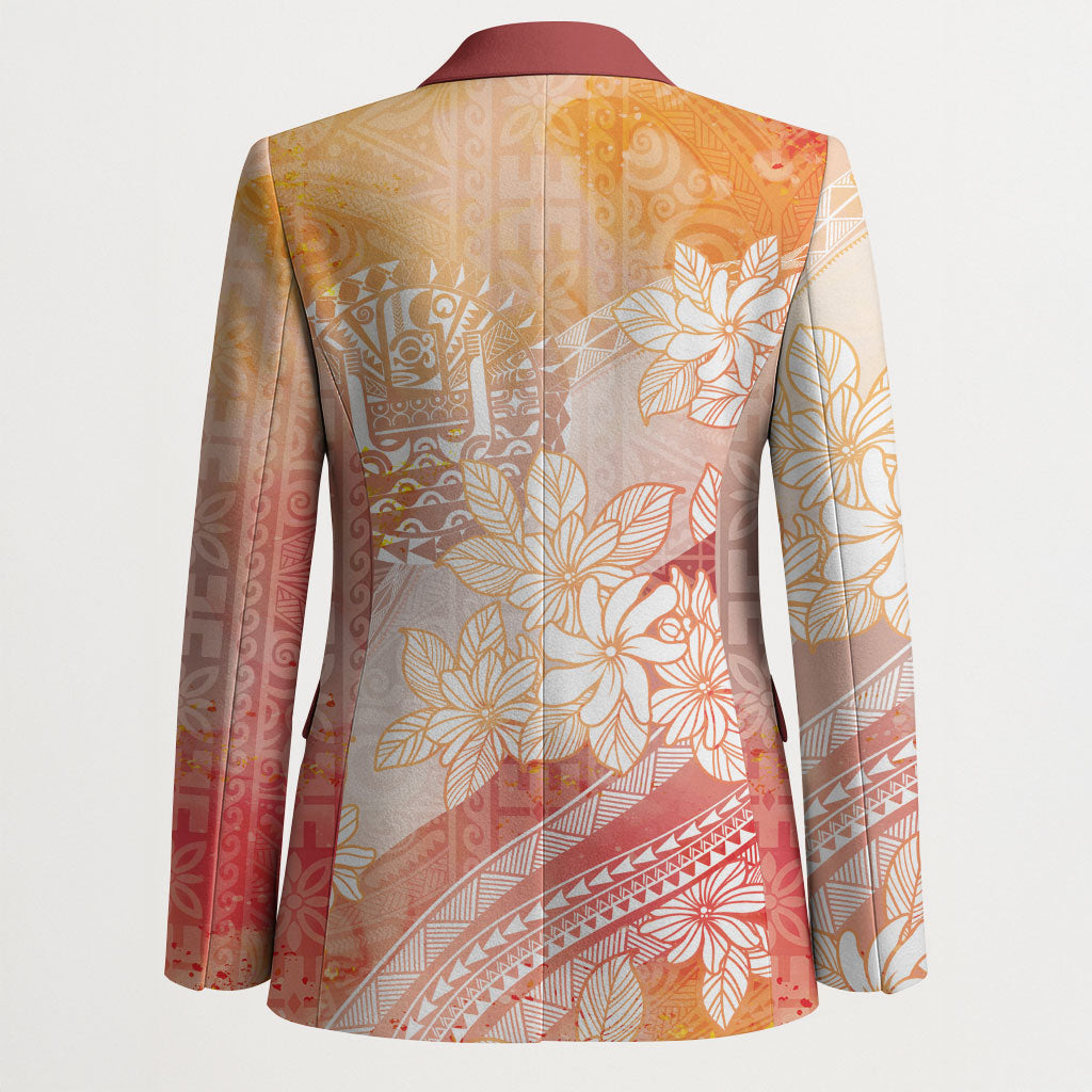 Tahiti Tiare Marble Glaze Blazer Autumn Red LT7 - Polynesian Pride