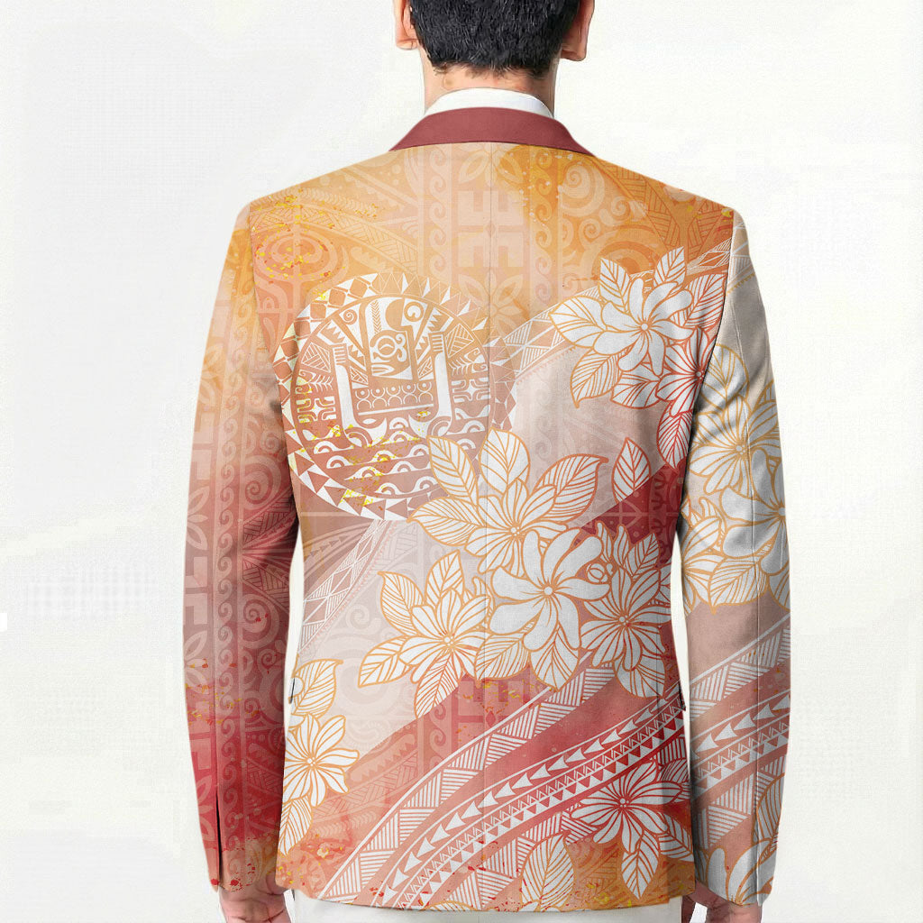 Tahiti Tiare Marble Glaze Blazer Autumn Red LT7 - Polynesian Pride
