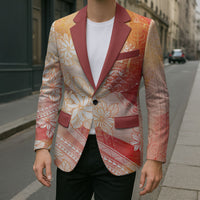 Tahiti Tiare Marble Glaze Blazer Autumn Red LT7 - Polynesian Pride