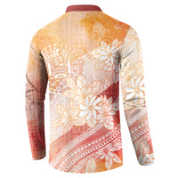 Tahiti Tiare Marble Glaze Button Sweatshirt Autumn Red LT7 - Polynesian Pride