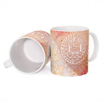 Tahiti Tiare Marble Glaze Ceramic Mug Autumn Red LT7 - Polynesian Pride