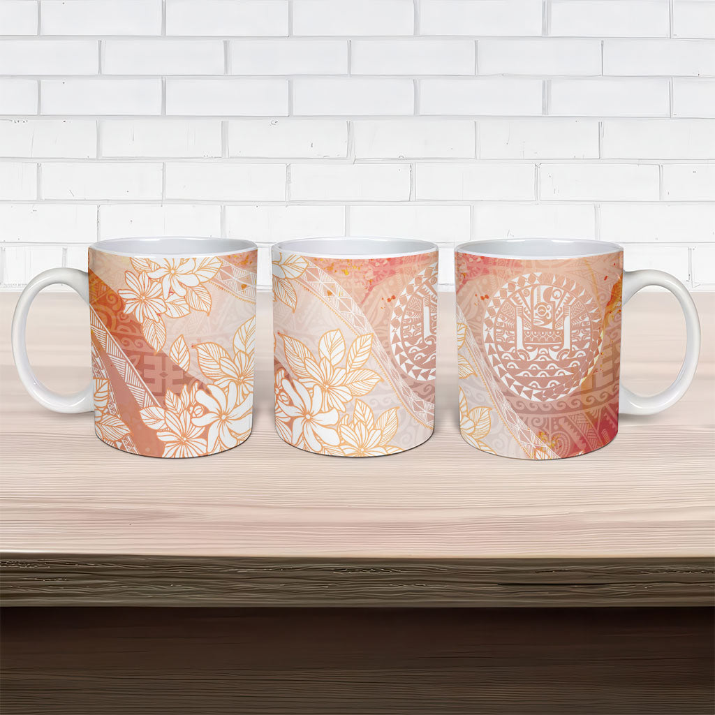 Tahiti Tiare Marble Glaze Ceramic Mug Autumn Red LT7 - Polynesian Pride