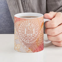 Tahiti Tiare Marble Glaze Ceramic Mug Autumn Red LT7 - Polynesian Pride