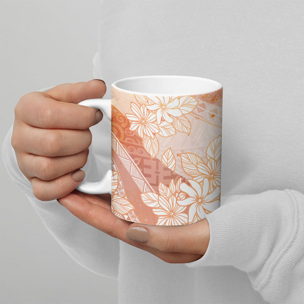 Tahiti Tiare Marble Glaze Ceramic Mug Autumn Red LT7 - Polynesian Pride