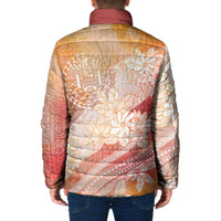 Tahiti Tiare Marble Glaze Padded Jacket Autumn Red LT7 - Polynesian Pride