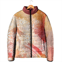 Tahiti Tiare Marble Glaze Padded Jacket Autumn Red LT7 - Polynesian Pride
