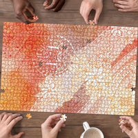 Tahiti Tiare Marble Glaze Puzzle Autumn Red LT7 - Polynesian Pride