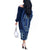 Samoa Siapo Motif Off The Shoulder Long Sleeve Dress Classic Style - Bue Ver LT7 - Polynesian Pride