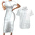 Samoa White Sunday Couples Matching Short Sleeve Bodycon Dress and Hawaiian Shirt Classic Siapo Style LT7 White - Polynesian Pride