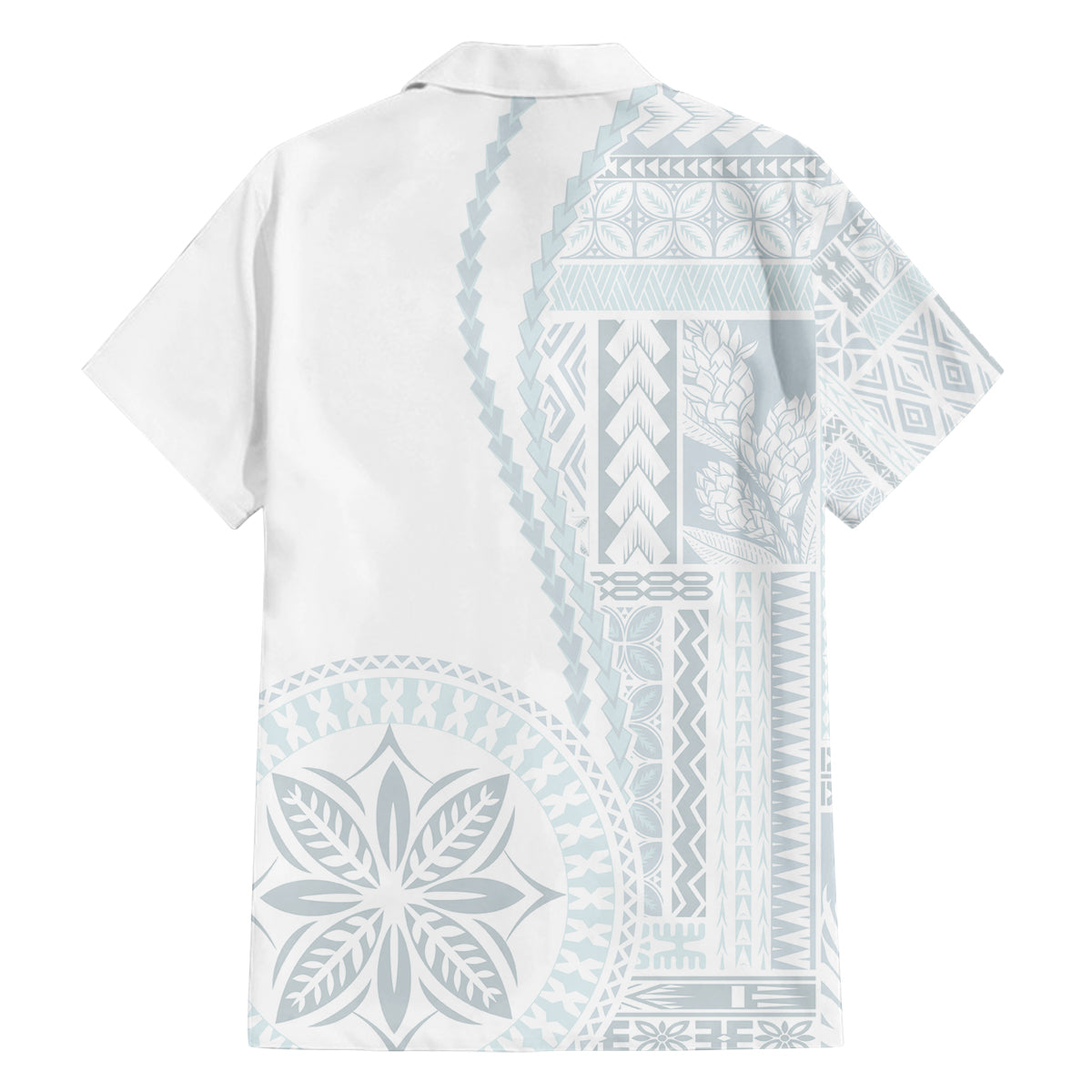 Samoa White Sunday Family Matching Puletasi Dress and Hawaiian Shirt Classic Siapo Style LT7 - Polynesian Pride