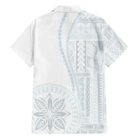 Samoa White Sunday Family Matching Short Sleeve Bodycon Dress and Hawaiian Shirt Classic Siapo Style LT7 - Polynesian Pride