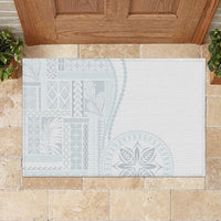 Samoa White Sunday Rubber Doormat Classic Siapo Style LT7 - Polynesian Pride