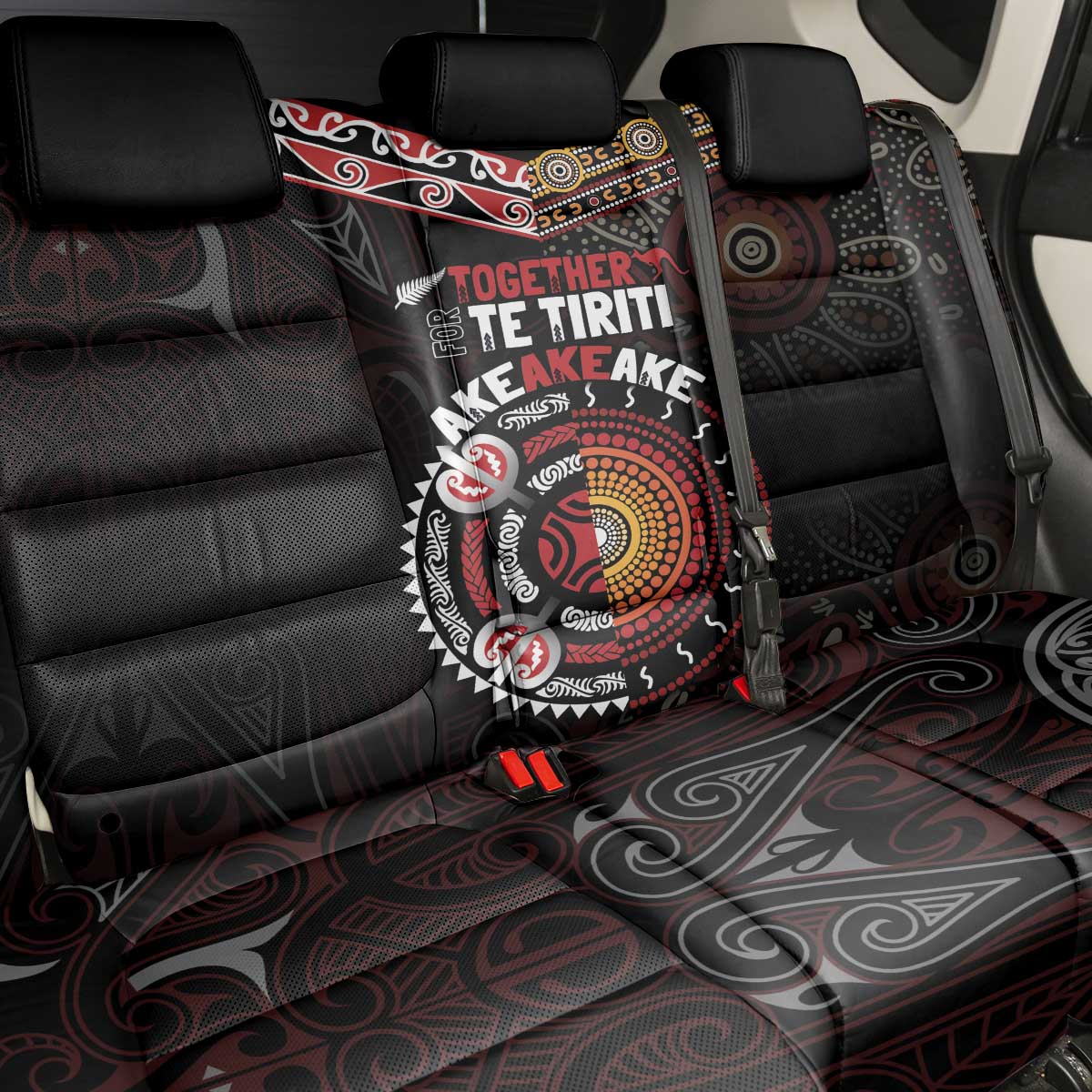 Aotearoa and Australia Indigenous Back Car Seat Cover Stand Together For Te Tiriti