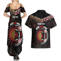 Aotearoa and Australia Indigenous Couples Matching Summer Maxi Dress and Hawaiian Shirt Stand Together For Te Tiriti