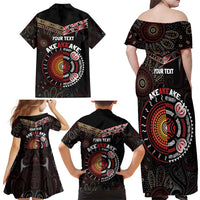 Aotearoa and Australia Indigenous Family Matching Off Shoulder Maxi Dress and Hawaiian Shirt Stand Together For Te Tiriti LT7 - Polynesian Pride