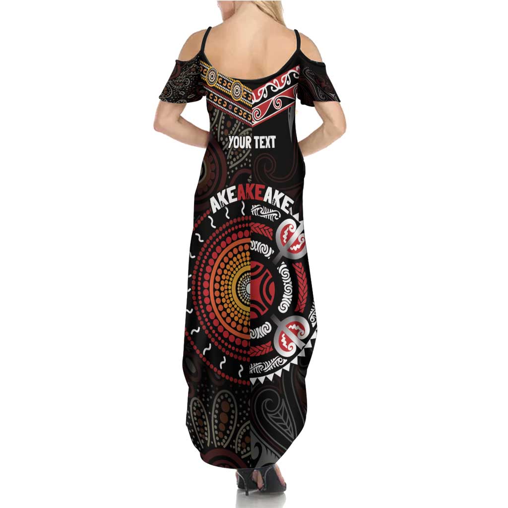 Aotearoa and Australia Indigenous Family Matching Summer Maxi Dress and Hawaiian Shirt Stand Together For Te Tiriti LT7 - Polynesian Pride