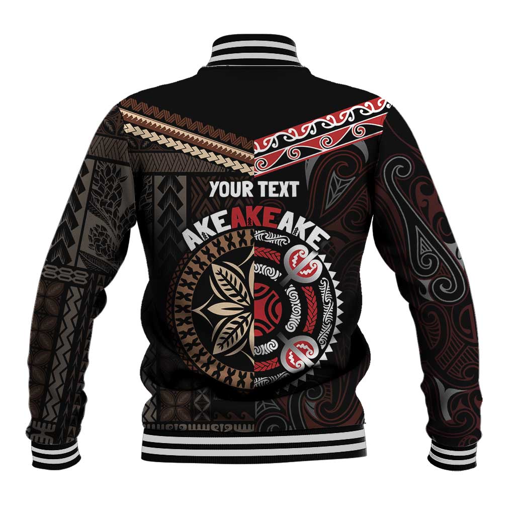 Aotearoa and Samoa Together For Te Tiriti Baseball Jacket Kowhaiwhai Mix Siapo