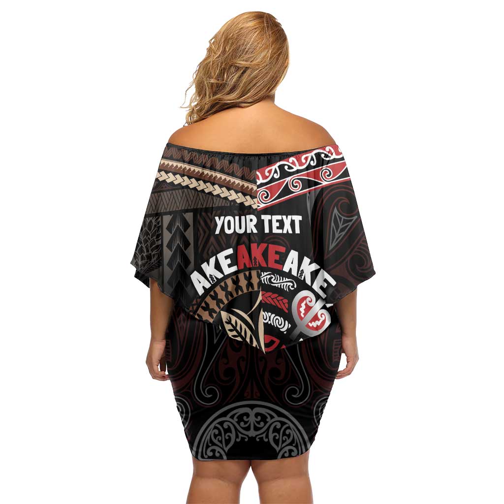 Aotearoa and Samoa Together For Te Tiriti Off Shoulder Short Dress Kowhaiwhai Mix Siapo