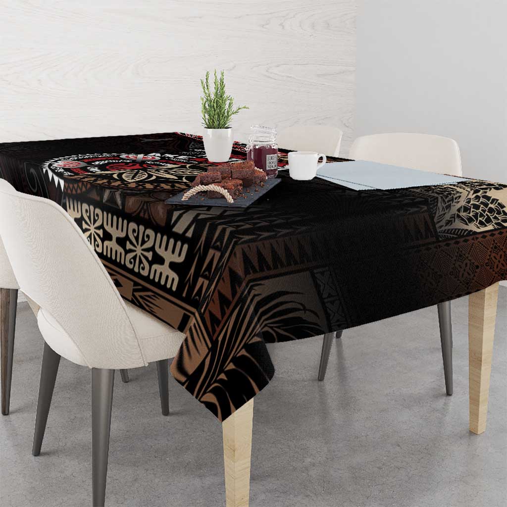 Aotearoa and Samoa Together For Te Tiriti Tablecloth Kowhaiwhai Mix Siapo