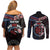 Aotearoa and Samoa Together For Te Tiriti Couples Matching Off Shoulder Short Dress and Long Sleeve Button Shirt Kowhaiwhai Mix Siapo - Flag Color