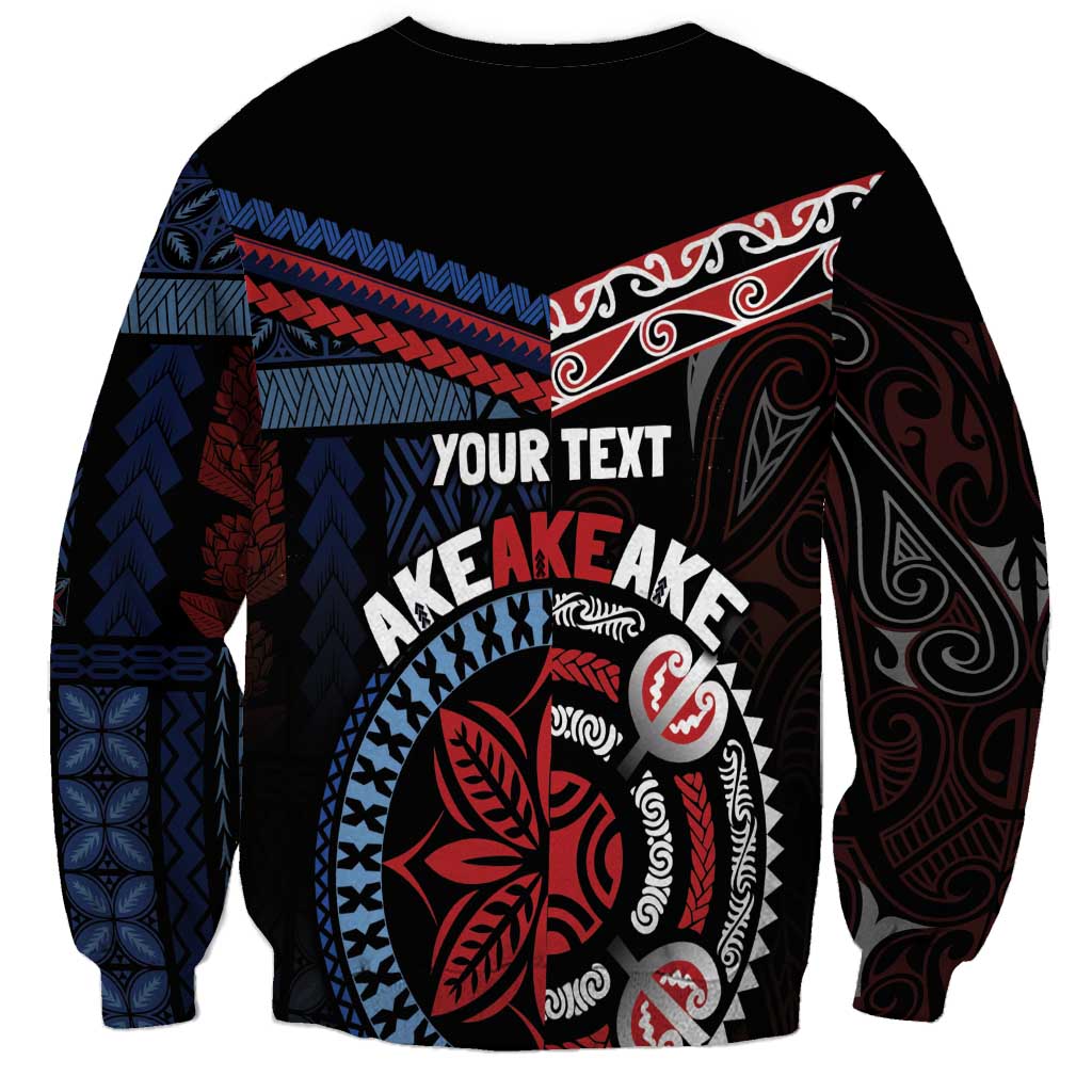 Aotearoa and Samoa Together For Te Tiriti Sweatshirt Kowhaiwhai Mix Siapo - Flag Color